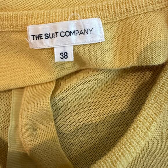 The Suit Company Yellow Wool Gold Button Down Cardigan Sweater sz 38/XS Japanese - Picture 6 of 9